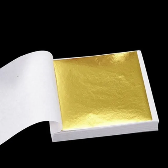 Zlaté listy pre zlatenie dekorácií v interiéri - 100 kusov
