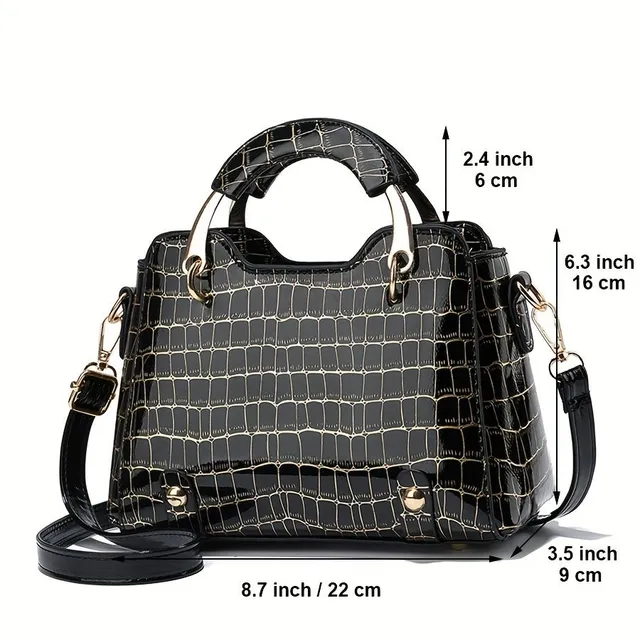 Handbag with crocodile pattern of small dimensions