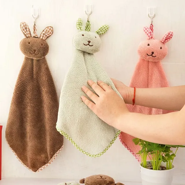 Serviette pour enfant en forme de lapin