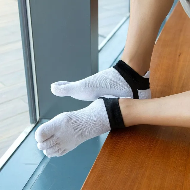 Unisex ankle toe socks - two-tone