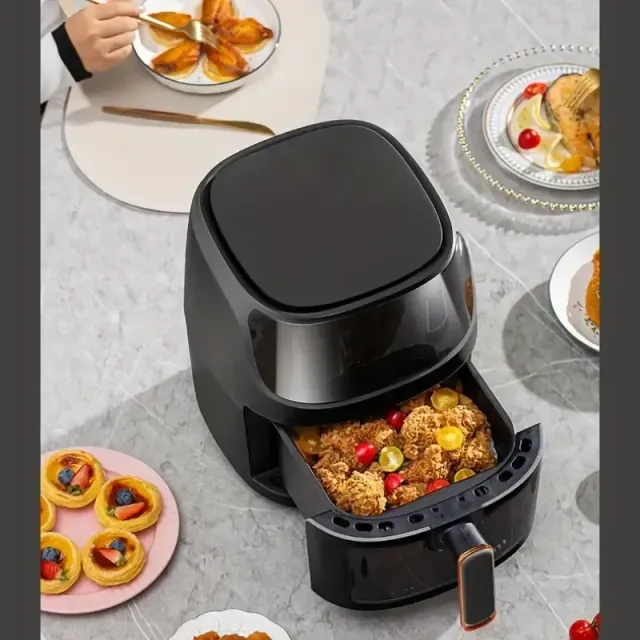 Large hot air fryer with color touch screen