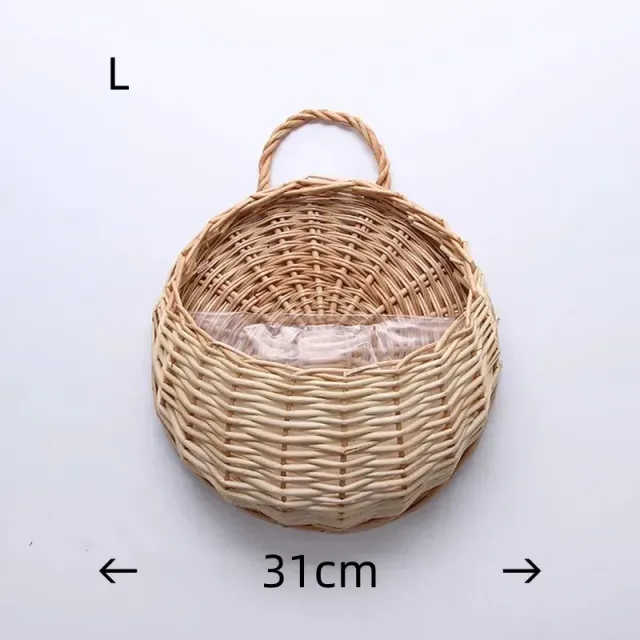 Hand-woven rattan pot for hanging on the wall - 2 colors