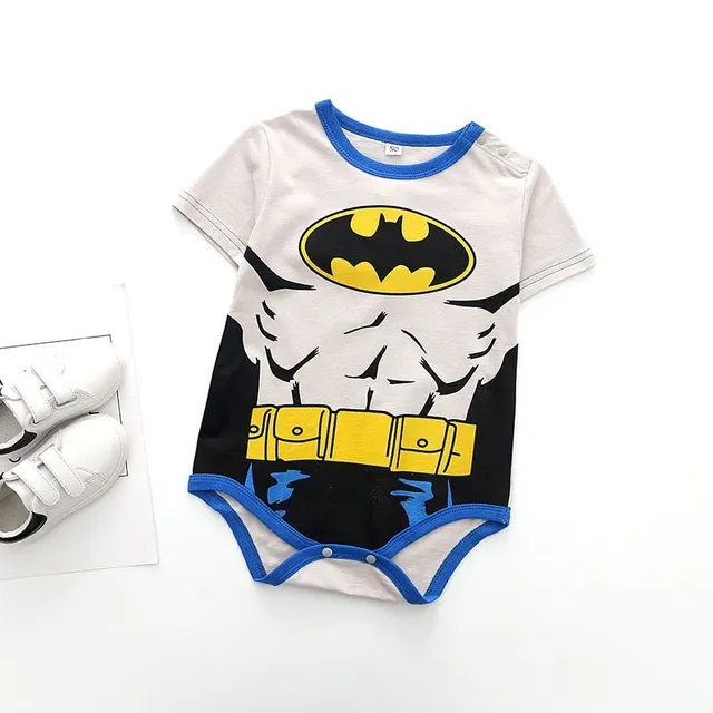 Baby summer bodysuit for newborns with superheroes