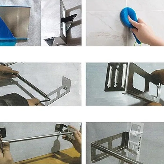 Stainless steel wall shelf