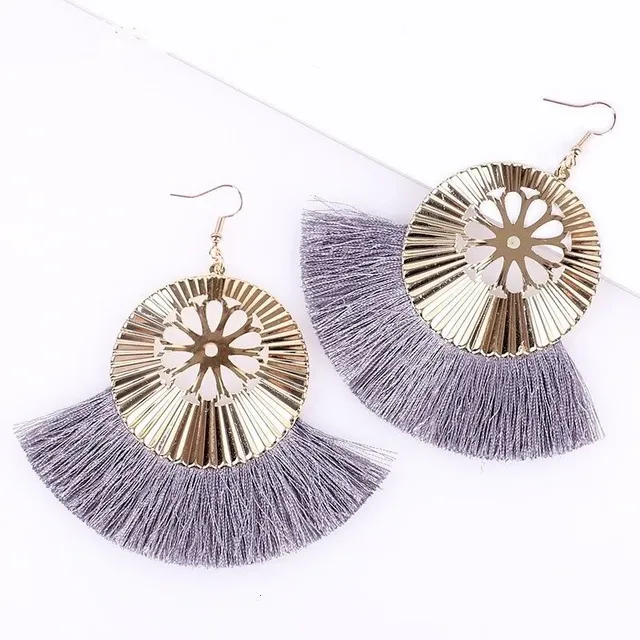 Women's hanger earrings with tassel G580
