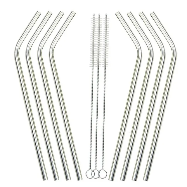 Reusable stainless steel drink straws