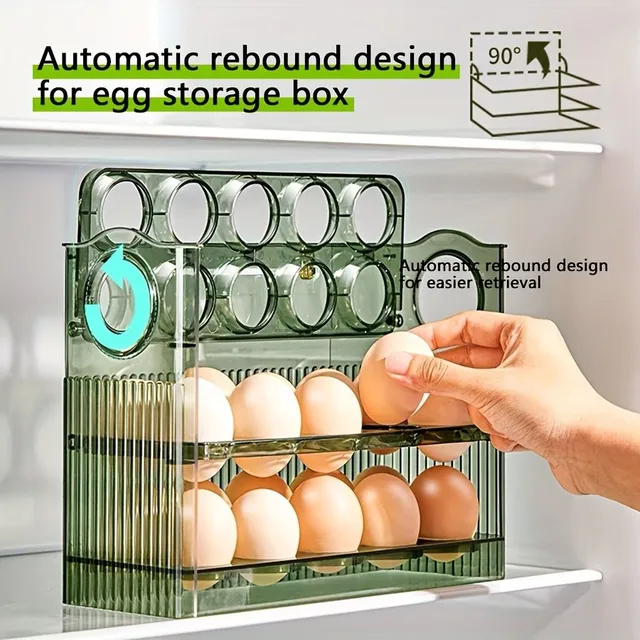 Dozator automat de ouă cu 3 etaje - 30 bucăți, menține ouăle proaspete și reci