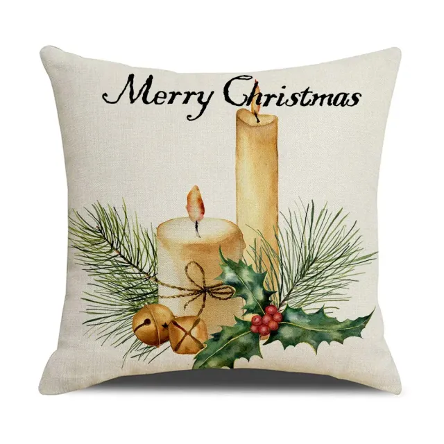 Christmas pillowcase with simple printing - linen pillowcase