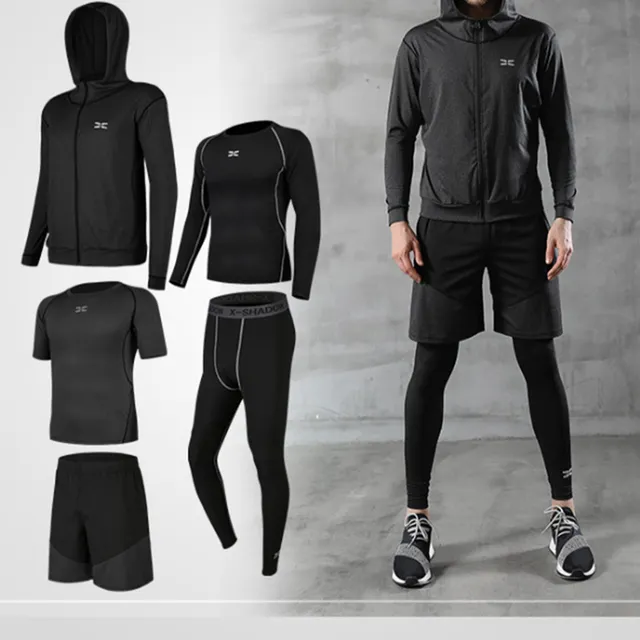 Fitness kit for men with 5-piece compression
