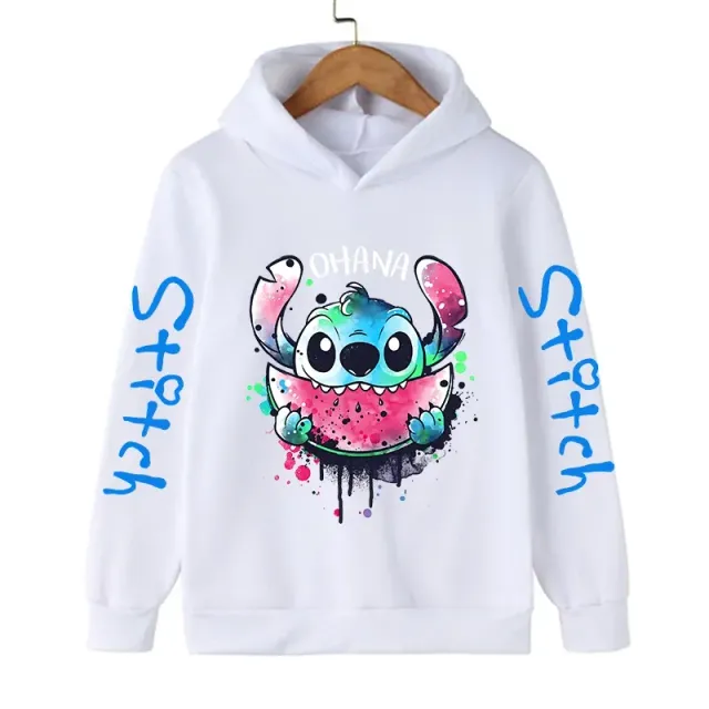 Bluza pentru copii cu glugă și imprimeu drăguț Stitch