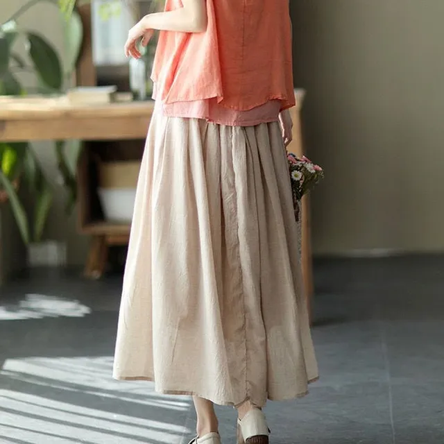 Women's Luxury Trends Modern Solid Color Long A skirt with High Waist