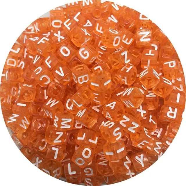 Coloured letter square beads