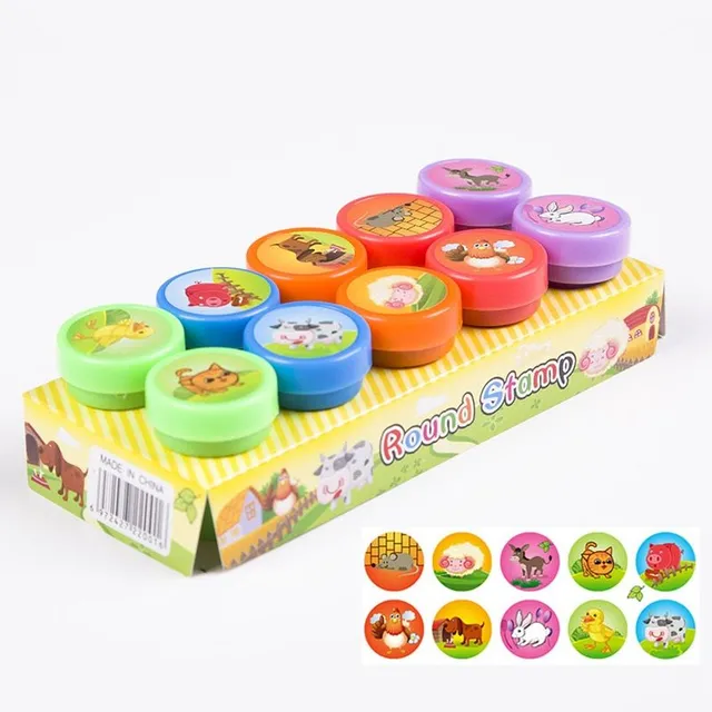 Children's set of picture stamps - 10 pcs