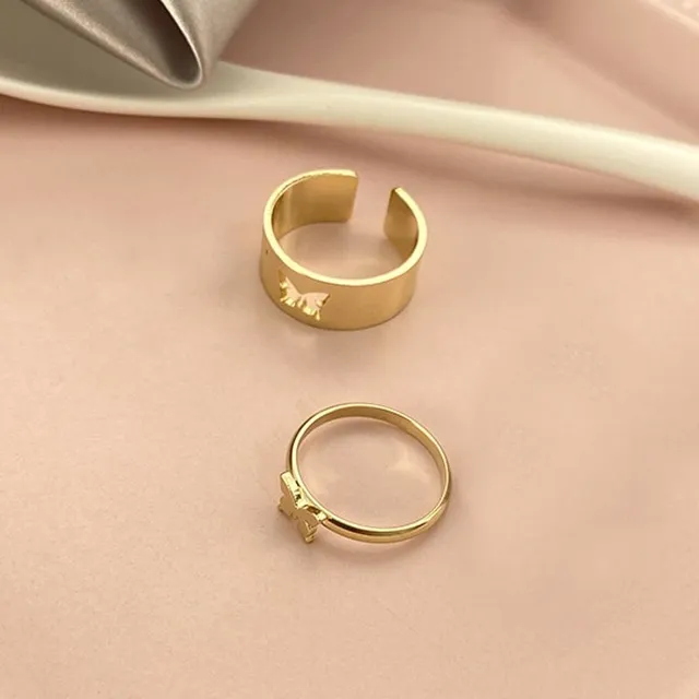 Pair of rings with simple design - 2 pcs