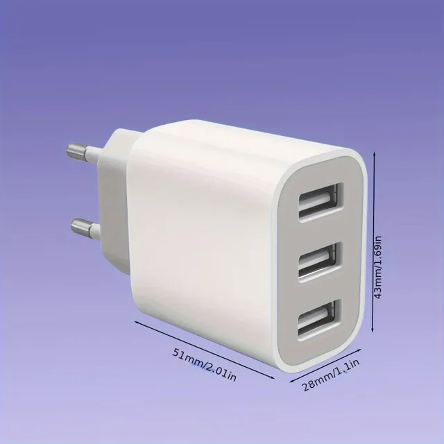 Caricabatterie USB da parete a 3 porte affidabile, adattatore