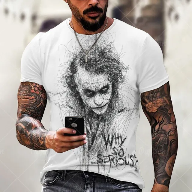 Tricou bărbătesc cu mânecă scurtă și imprimeu - Joker