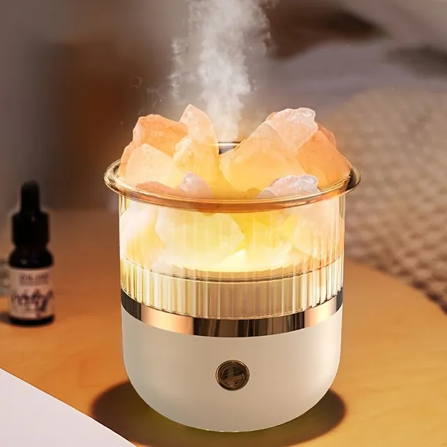 Air humidifier with Himalayan salt, aromatherapy and candlelight