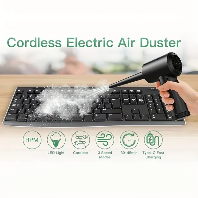 Stlačený vzduch na čištění klávesnice počítače
