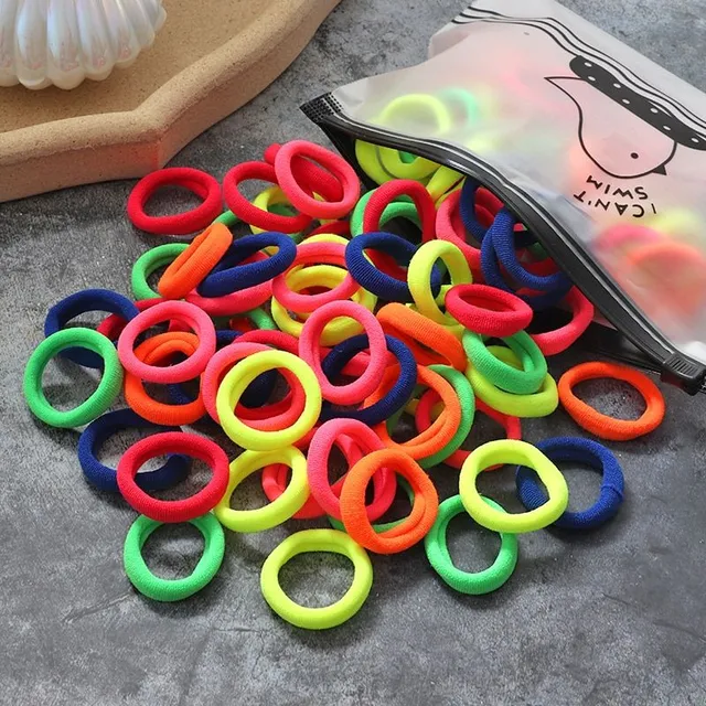 Beautiful hair elastics - 100 pieces