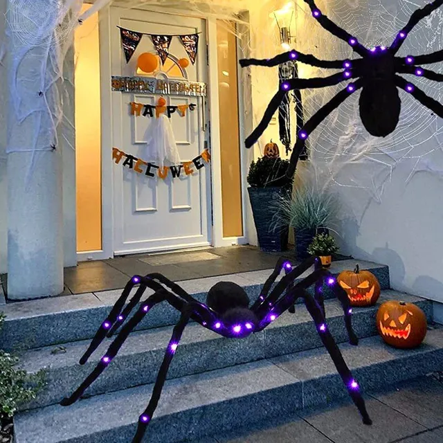 Scary gigantic spider with LED lights