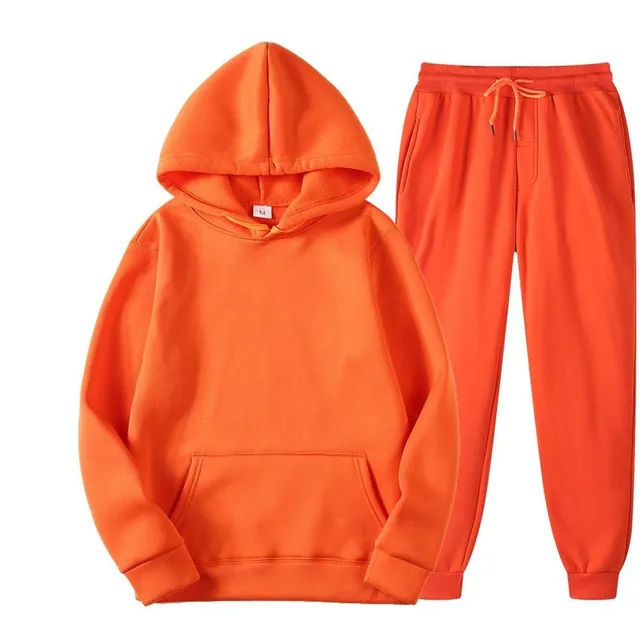 Men's classic modern single color tracksuit with Greer kangaroo sweatshirt