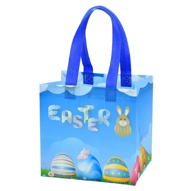 Large-night gift bag made of nonwoven fabric with rabbit motif