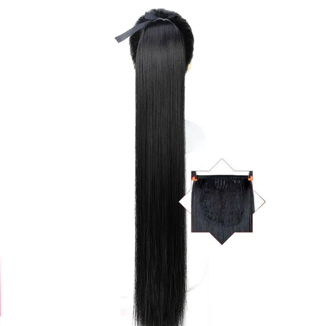 Păr sintetic lung cu șnur de strângere pentru prinderea în coc - diferite variante