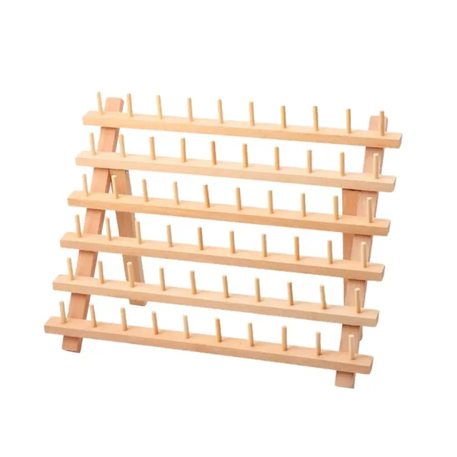 Wooden organizer for 60 sewing bobbins