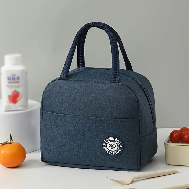 Practical insulated lunch bag with cheerful motif, handles and thermal insulation