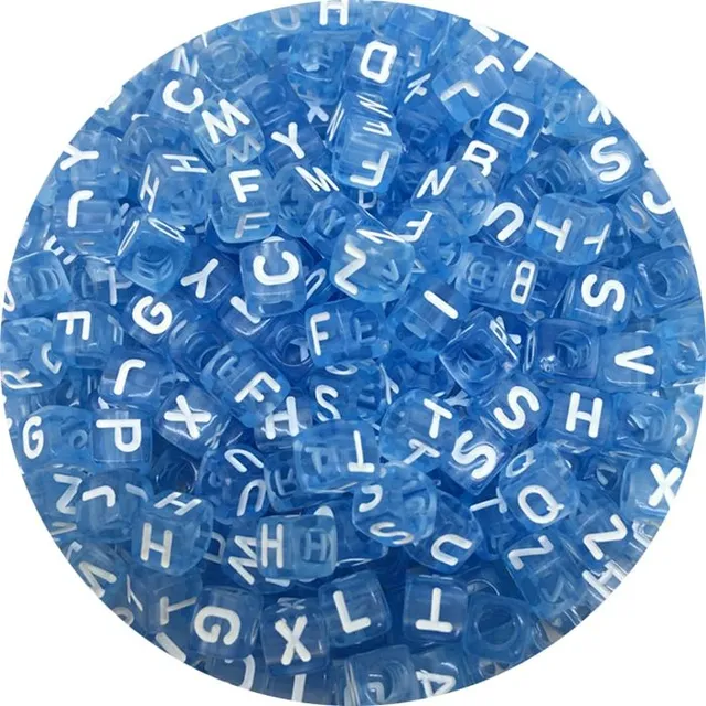 Coloured letter square beads