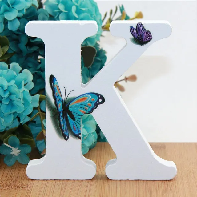 Decorative wooden letter with butterflies