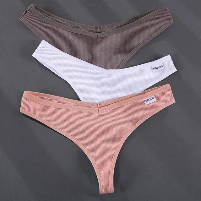 Quality cotton thong set 3 pieces