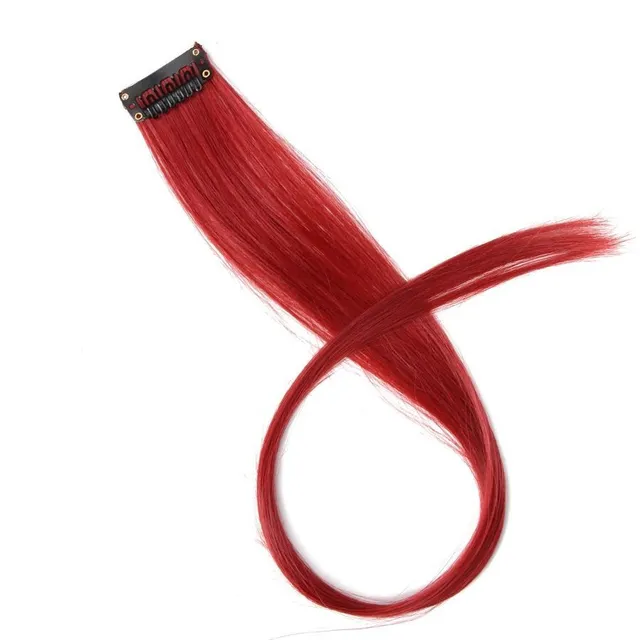 Strand of synthetic hair on clip - various colours