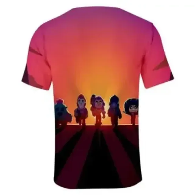 Kids short sleeve shirt with prints of popular Brawl Stars characters