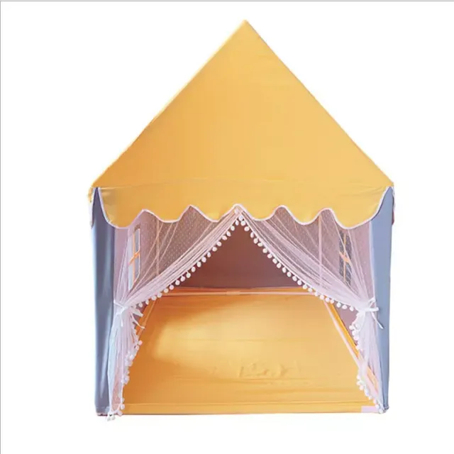 Skládací dětský stan se záclonkami a okýnkem ve tvaru domečku