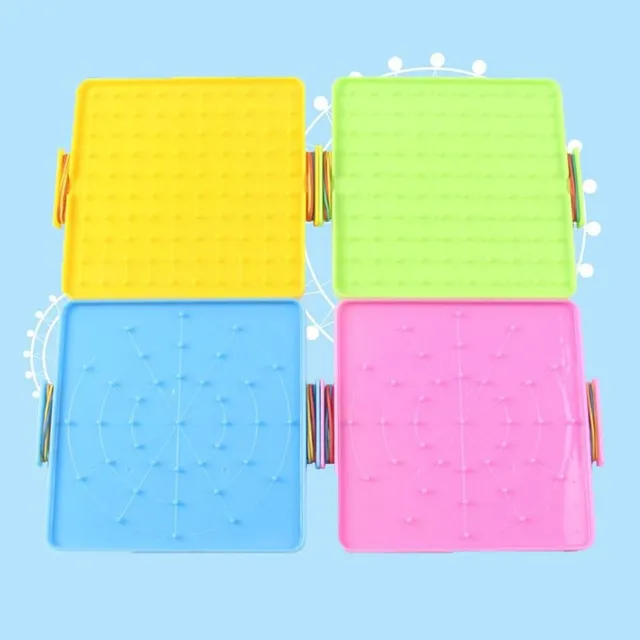 Reversible geoboard with rubber bands for children's development Monny