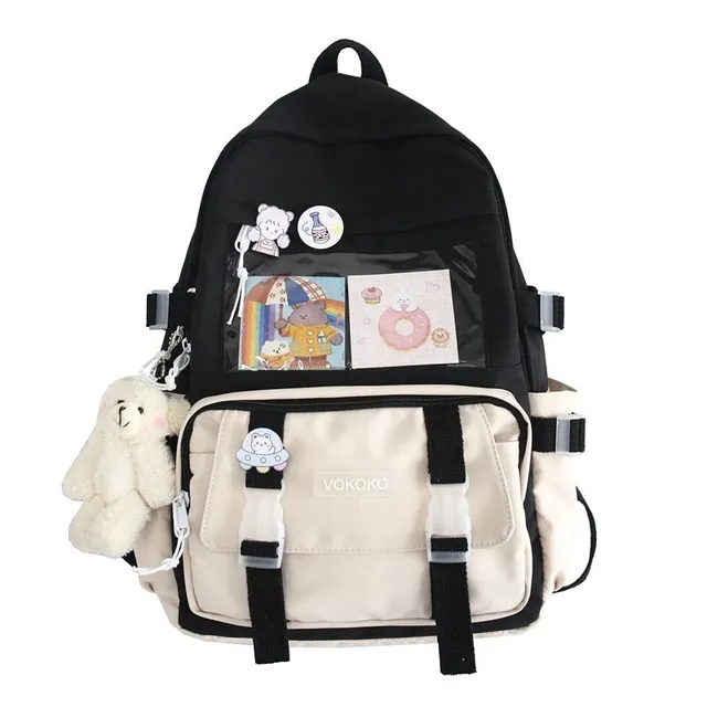 Waterproof Girls School Backpack - Kawai motif