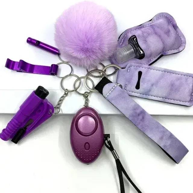 Set of keychains for self-defense women - different colors and designs