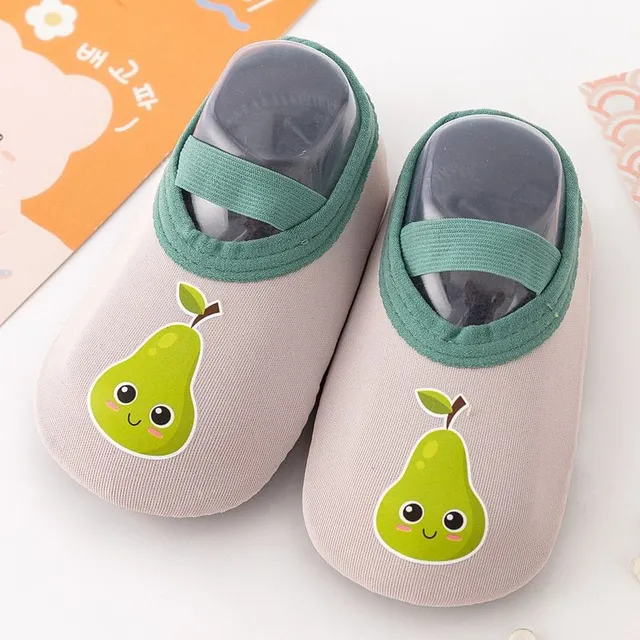Pantofi originali moderni și stilizați pentru copii, tip barefoot, cu motiv de fructe și legume Mae