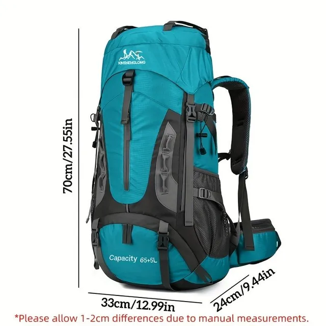 Camping backpack 70L, men's travel and outdoor bag with a large capacity for hiking and climbing