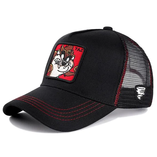 Unisex baseball cap with motifs of animated characters TAZ RED