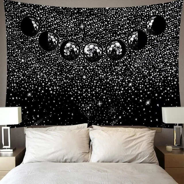 Wall tapestry with moon motif