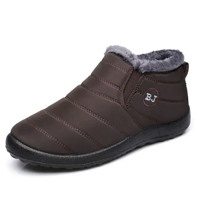 Women's winter boots - short waterproof snow boots with fur