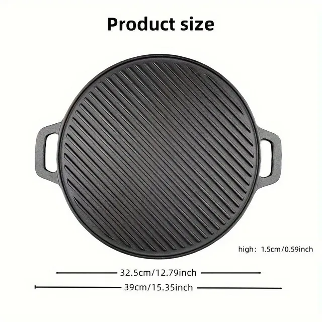 Double-sided cast iron grill pan