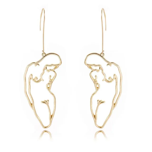 Modern abstract earrings with female body Harrison