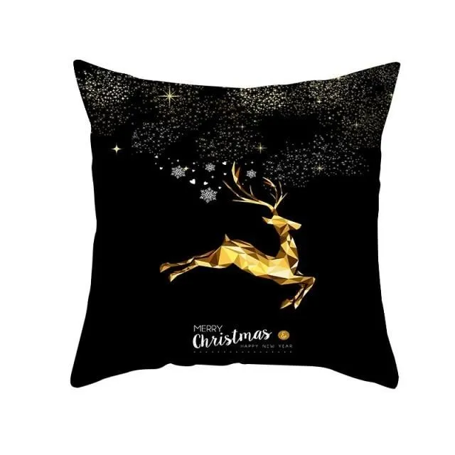 Black pillowcase with Christmas motif