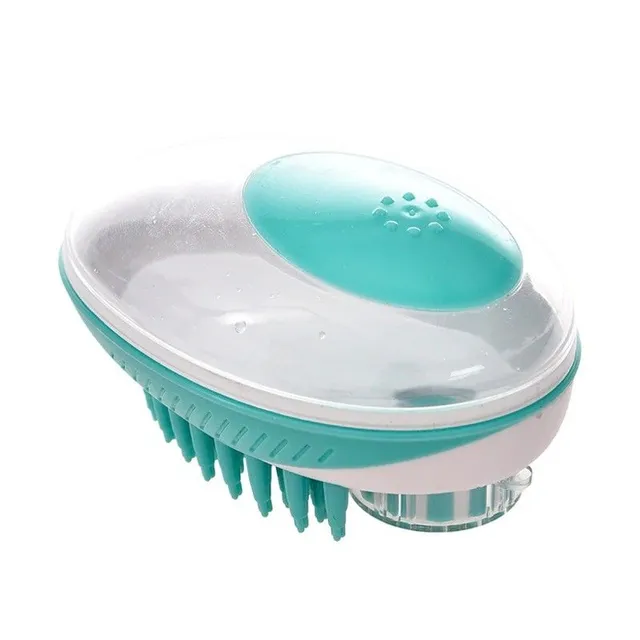 Brush with shampoo dispenser for dogs