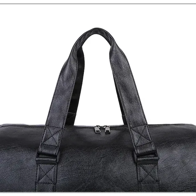 Fashion travel bag made of PU leather with shoe compartment - duffle bag for sport, fitness and weekends