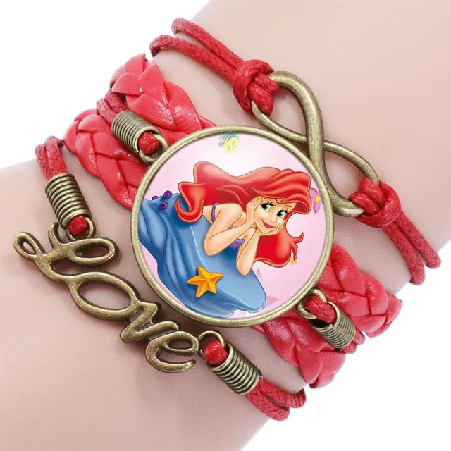 Beautiful multi-layered girls bracelet with favourite princesses