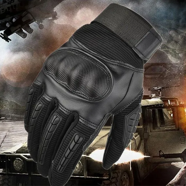 Mănuși negre antiderapante pentru motocicliști
